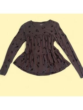 Sonoma Goods for Life Women's Grey and Black Blous